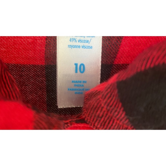 Girls Flannel, Buffalo Check, Justice, SZ (10) - Picture 4 of 6